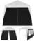 CASARIA® 2X Parois latérales tonnelle de Jardin 3x3m imperméable fenêtre Fermeture éclair Panneau latéral Mur côté pavillon Pop-Up Noir