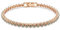 Swarovski Imber Emily Tennis Armband, Rundschliff, Schwarz, Roségold-Legierungsschicht