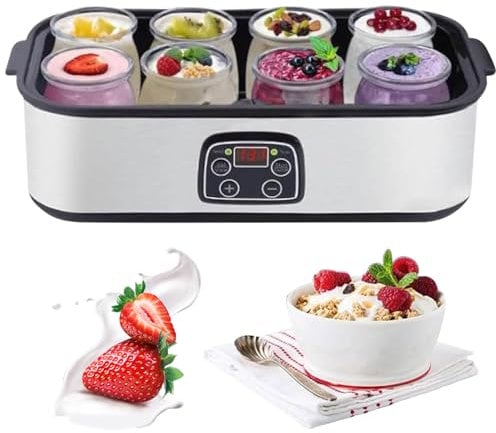 Yogurt Maker - 1400ML Electric Machine with Adjustable Temperature & Time Control for Fresh Homemade Yogurt - Includes 8 Lids Yogurt Jar - Great Health Gift