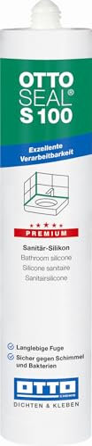 OTTO-SEAL S100 300 ml Schwarz Premium-Sanitär-Silikon Silicon Sanitärsilicon Bausilicon Bad Dusche Balkon Terrasse Wohnung