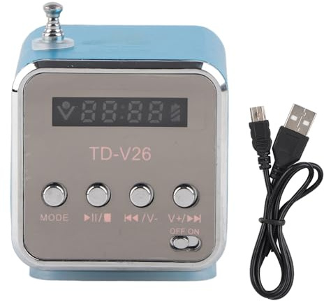 lvifloae Music Player Kleiner SD MP3 -Lautsprecher MP3 4 TF USB Disk Radio FM Radio Computer Fashion unterstützt die TF -Karte und USB Drive Green für Outdoor und Innengebrauch (Schwarz) (Silber)