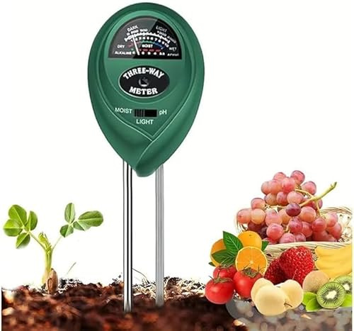 Soil Tester, Soil Moisture Meter，3-in-1 Illumination Detection，pH Value，Humidity Multifunctional Soil ph Tester，Great for Garden, Lawn, Farm, Indoor & Outdoor Use，Soil Test kit，No Battery Required