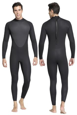 Neoprenanzug 5MM Langarm Neopren Herren Einteiliger Badeanzug Speerfischen Unterwasser Jagd Tauchen Anzug(M)