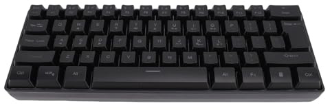 XUMIUZIY Tastiera Wireless Ergonomica 2.4G, Tastiera da Gioco 60% 61 Tasti con Retroilluminazione RGB, Supporta la modalità Sospensione per PC Portatile, Batteria Ricaricabile Integrata