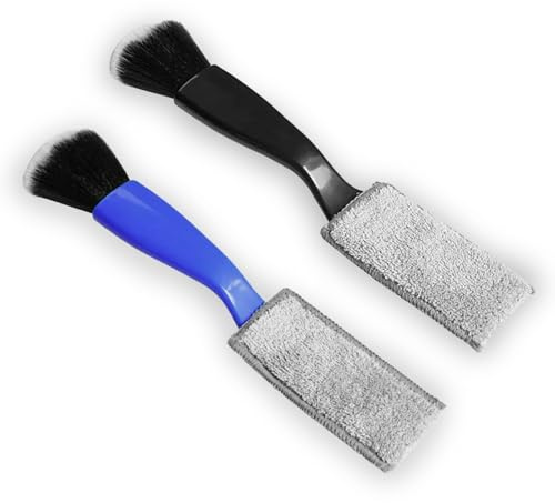 Zegnuem Lot de 2 brosses à poussière pour voiture, brosses de nettoyage à poils souples, pour tableau de bord, buses de ventilation et interstices, pare-brise
