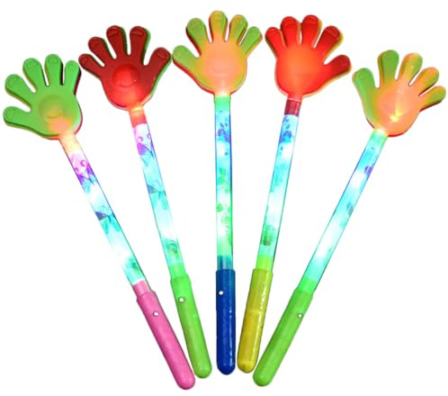 ZUNOXAZ 5 pièces Main Lumineuse Clap Main pour Accessoires de Fête Colorés Lumineux pour Concerts Festivals Anniversaire
