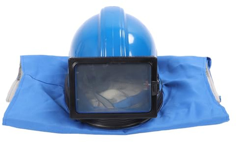 Marhynchus Casco per Sabbiatrice con Lente a Doppio Strato, Flusso d'aria Regolabile 10-50 ° F per Verniciatura a Spruzzo con Sabbiatura, Cappuccio di Sicurezza Industriale per Edilizia e Produzione