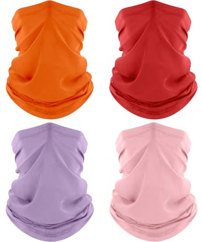 ROXUN 4 Stück Schlauchschal Atmungsaktive multifunktionstuch Gesichtsmaske | Ideal zum Wandern, Atmungsaktiv kühlendes Material, UV Wind Staub Schutz, 95% Polyester 5% Elastan