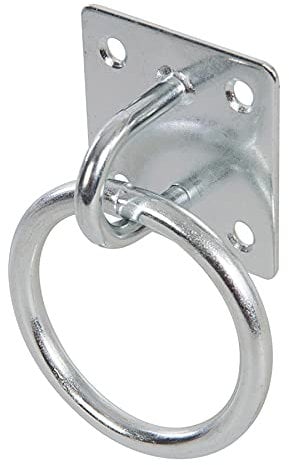 Dapetz ® Chain Plate Galvanised Ring 50mm X 50mm Zinc Plated Corrosion Resistant for Internal Or External Use for Camping, Boating, Cycle Security Etc