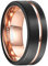 NUNCAD Fashion Ring für Mädchen/Jungs Wolframcarbid 8mm breit schwarz_Gold Ring für Liebe Freundschaft Partnerschaft Größe 52.0 (16.6)
