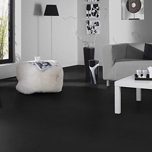 livingfloor® PVC Bodenbelag Fotohintergrund Einfarbig Uni Schwarz 2m Breite, Länge variabel Meterware, Größe:4.00x2.00 m