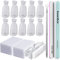 Teenitor Gel Nail Remover Kit -10 pcs Gel Clip Remover, Brush for Nails, Nail Files 100/180, Buffer Block 400/4000, Stainless Steel Cuticle Peeler and Lint Free Cotton Pads, Transparent