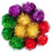 AUEAR, 12 Stück 5,1 cm glitzernde Bälle glänzende Lametta Pom Poms Interaktive Bälle Katze für Kätzchen (4 Farben)