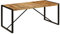 vidaXL Mangoholz Massiv Esstisch Vintage Esszimmertisch Küchentisch Speisetisch Massivholztisch Holztisch Tisch Esszimmer Küche 180x90x75cm Stahl