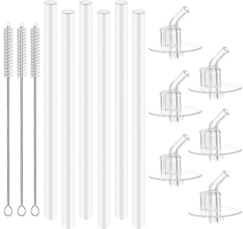 Ersatz-Trinkhalme für Thermosflasche, Strohhalme, Stiel-Set mit Reinigungsbürsten, sicher zu verwenden für Erwachsene/Kinder (6er-Pack)