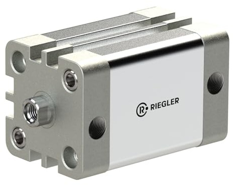 RIEGLER 15.DMI.100070 Serie ACE Kompaktzylinder, Doppeltwirkend, IG, Magnet, 100mm Kolben, 70mm Hub, G 1/8 Anschluss, M12 x 1.75 Kolbenstangen
