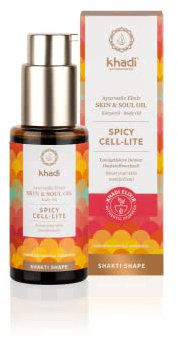 khadi SPICY CELL-LITE Ayurvedisches Elixier Body Oil - Cellulite-Öl - Regt Durchblutung & Hautstoffwechsel an - 100% pflanzlich & natürlich - 50ml