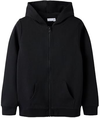 Name It Nkmnesweat Card W Hood Unb Noos, Felpa Con Cappuccio Bambini e ragazzi, Nero (Black), 158-164