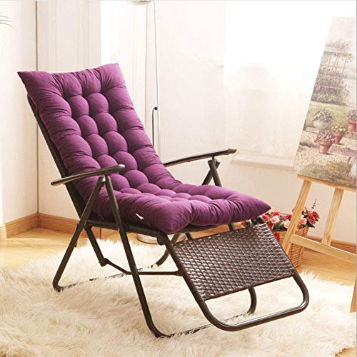 GECOKU Verdicken Schaukelstuhl Kissen gepolstert, Rattan Stuhlkissen Sofakissen Chaiselongue Kissen Fenstersitz Matratze Lila 155x48cm(61x19inch)