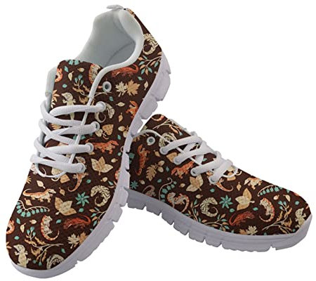 Howilath Leopard Lizard Geckos Damen Trainer Laufschuhe Leichte Sport Gym Walking Turnschuhe EU 48