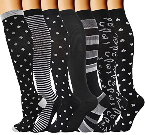 DRESHOW Kompressionsstrümpfe für Damen & Herren, Kompressionssocken für Sport Laufen Flugreisen Radfahren