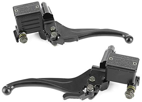 Dioche Kupplungshebel Motorrad, Paar 22 mm hydraulische Kupplung links/rechts oben vorne/hinten Bremspumpe mit Griff Parksperre für 150 250 ATV GY6 Motorrad