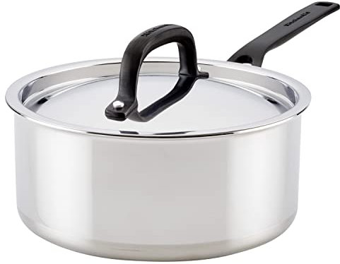 KitchenAid Kochtopf aus poliertem Edelstahl, 5-lagig, mit Deckel, 3 l