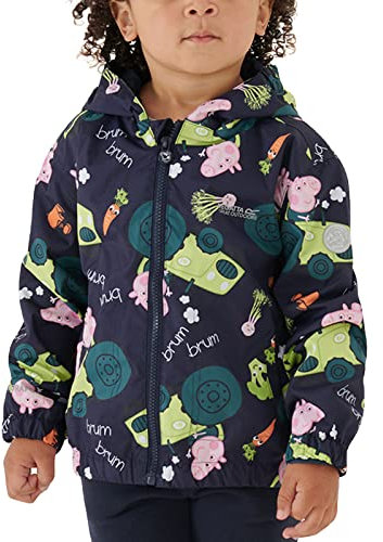 Regatta Muddy Puddle Wasserdichte, gefütterte Shell-Jacke mit Kapuze und aufgedrucktem Muster