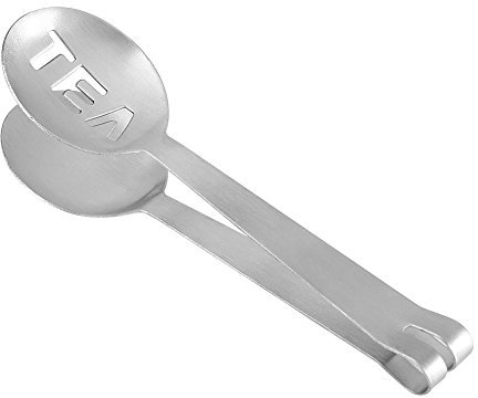Exprimidor de Bolsitas de Té, Soporte para Bolsitas de Té de Acero Inoxidable, Pinzas para Bolsitas de Té para Agarrar Cubitos de Hielo de Hojas de Té Sueltas, Plateado