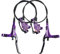 ThinkTop Bike 4 Piston Hydraulic Disc Brake, CNC Machining MTB Bicycle Oil Pressure 4 Piston Driving Brake Caliper, Left (Front) 800/Right (Rear) 1400mm (Purple)