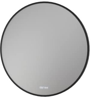 BERNSTEIN® LED Badezimmerspiegel 8232 2.0 rund Leichtmetallrahmen in Schwarz Wandmontage, Warm-/Kaltlichteinstellung Wandspiegel mit Digitaluhr und Spiegelheizung, Spiegel mit Aluminiumrahmen Ø 100cm