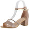 VAN HILL Damen Klassische Sandaletten Blockabsatz Schuhe Strass Metallic Partyschuhe Elegante Glitzer Party Absatzschuhe 210646 Rose Gold 37