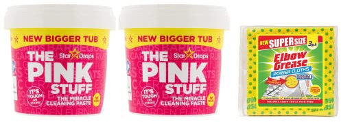 2 Packs of Multipurpose Cleaning Paste- New Bigger Tub (2X 850 G) -Non-hazardous Household Cleaner with 1 of Pack Elbow Grease Power Cloth