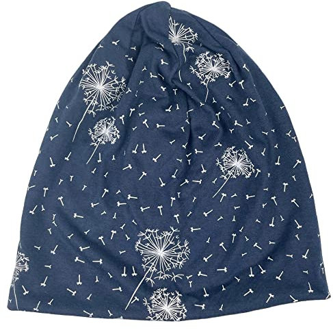 kennydoo Slouch Beanie Pusteblume/Damen Herren Kinder Jersey Mütze/Chemo Kopfbedeckung (dunkelblau)