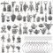TOAOB 100 Stücke Weinglas Anhänger Charms Silber Glasmarkierer Weinglas Ringe mit 42 Stück Identifikations Getränkemarker für Party Wein Glas Marker DIY Herstellung Schmuck