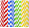Cannucce di carta usa e getta, 8 mm, 19,7 cm, strisce colorate, per frappè, gelato, frullati, bevande spesse, 200 pezzi