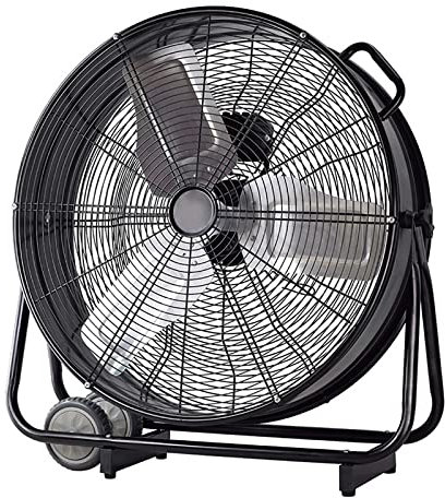 24 Industrial High Velocity Drum Fan, High-Velocity Direct Drive Industrial Drum Fan, 180W Max Power Cooling Fan, 3 Speed Regulation, for Home Office Gym Garage Warehouse