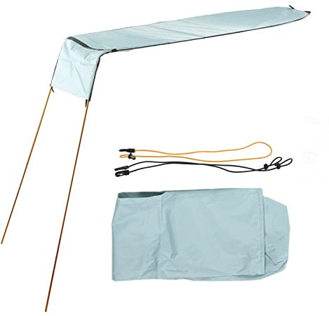 ZLXHDL Kanu-Sonnenschutz, Kajak-Schattendach, Tragbares Faltbares Bootsmarkisen-Set, Kajak-Kanu-Sonnenschutz-Zubehör(Hellblau)