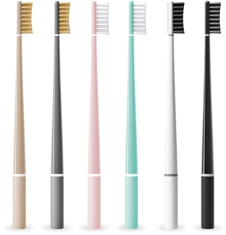 PIUMA Pack of 6 Zahnbürste Mit Vitamin C, Echinacea - Mittlere Borsten Und Ökologisches Innovatives Patentiertes Design Für Tiefe Und Gründliche Zahnpflege - Recycelbar Und Hergestellt In Italien
