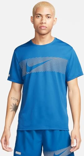 Nike Herren M Nk Flash Miler Top, Court Blue/Reflective Silv, FN3051-476, M