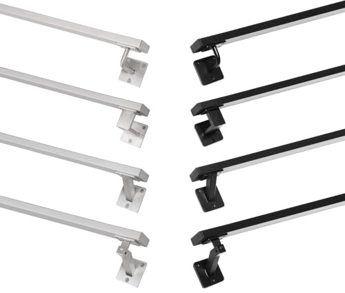 Natural Goods Berlin OBLONG - Corrimano in metallo nero, 2 x supporti per corrimano FLEX e 50 cm, ringhiera per scale, antiruggine, verniciato a polvere, per interni ed esterni