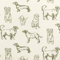 Canvas Stoff Hunde, Dekostoff 100% Baumwolle, Leinenoptik, olivgrün/ecru (Länge am Stück: ab 50cm x Breite: 140cm)