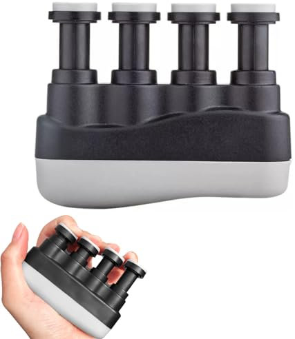 Gitarren Trainer,Finger Exerciser Werkzeug,Finger Strengthener,Fingertrainer für Gitarre verstellbar,Hand Grip Exerciser,Für Gitarre, Klavier, Trigger Finger Training (Grau)