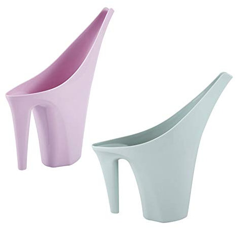 Pyugxab Lot de 2 arrosoirs de fleurs en plastique pour plantes - Violet et vert