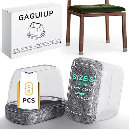 Rectangle Silicone Chair Leg Floor Protectors, Chair Leg Caps, Furniture Foot Protector, Free Moving Table Leg Covers, Stool Leg caps to Prevent Hardwood Floor Scratches and Reduce Noise