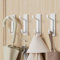Josmimic Self Adhesive Hooks, Sticky Hooks Extra Sturdy, Hanging up to 6KG, Metal Stainless Heavy Duty Stick on Wall Door, for Towel Coat Hat Purse in Bathroom Shower, White, 4 Pack
