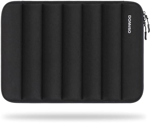DOMISO 15,6 Zoll Laptop Hülle Tasche Laptoptasche Schutzhülle Wasserdicht Stoßfestes Vertikale Streifen Laptophülle Sleeve Case für MacBook, HP, Dell, Asus Notebook, Schwarz