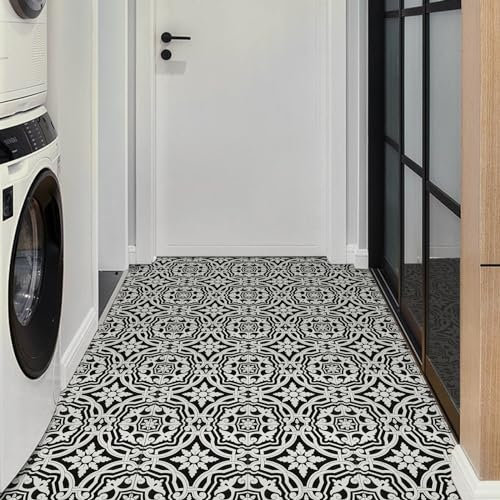 Elffloor Floor Tiles Self Adhesive, Peel and Stick Floor Tiles, Vinyl Flooring for Bathroom Kitchen Living Room Waterproof PVC Easy to Use Stick on Sticker 30x30cm 36pcs 1mm