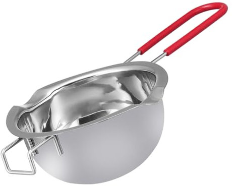 SHOWERORO Olla Derretir Chocolate y Mantequilla Acero Inoxidable con Mango Silicona Anticalor Cocina Baño María Versátil para Queso y Salsas