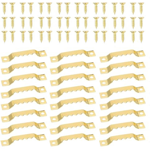MEXRUMI 24 Pezzi Ganci Per Appendere Quadri Attaccaglie Per Quadri Gancio A Dente Di Sega Ganci Dentati Per Quadri Ganci Quadri Muro Ganci Quadri Con 48 Viti Per Appendere Quadri Cornici Specchio